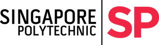 Singapore Polytechnic logo with black text and red SP initials